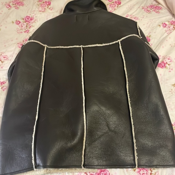ASOS Sherpa Lined Leather Jacket - NEVER WORN, BRAND NEW WITHOUT TAGS - Picture 4 of 6